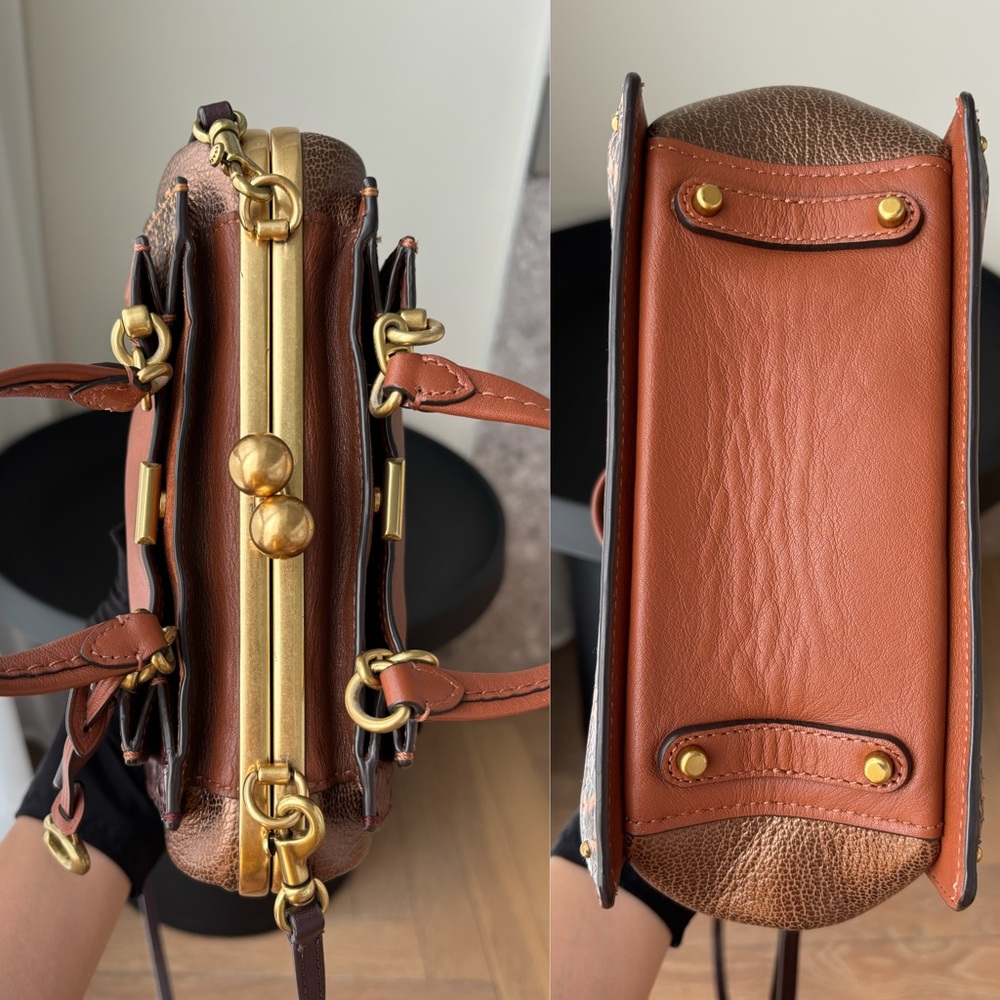 COACH Kisslock Dreamer 21 Bag Brown/Snakeskin - Picture 4 of 15
